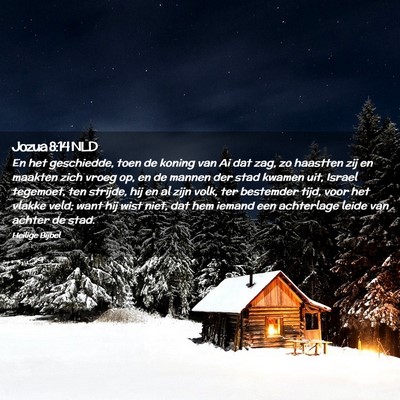 Picture 02 - Jozua 8:14 NLD - En het geschiedde, toen de koning van Ai dat zag, - Bible Verse Picture