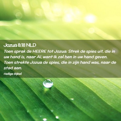 Picture 02 - Jozua 8:18 NLD - Toen sprak de HEERE tot Jozua: Strek de spies - Bible Verse Picture