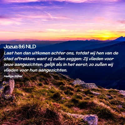 Picture 02 - Jozua 8:6 NLD - Laat hen dan uitkomen achter ons, totdat wij hen - Bible Verse Picture