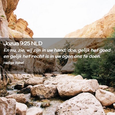 Picture 02 - Jozua 9:25 NLD - En nu, zie, wij zijn in uw hand; doe, gelijk het - Bible Verse Picture