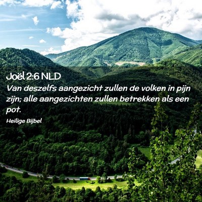 Picture 02 - Joël 2:6 NLD - Van deszelfs aangezicht zullen de volken in pijn - Bible Verse Picture