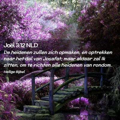 Picture 02 - Joël 3:12 NLD - De heidenen zullen zich opmaken, en optrekken - Bible Verse Picture