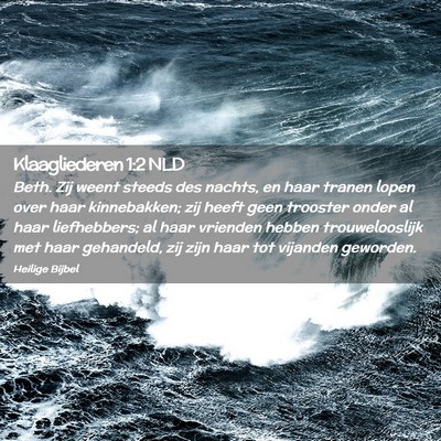 Picture 02 - Klaagliederen 1:2 NLD - Beth. Zij weent steeds des nachts, en haar tranen - Bible Verse Picture