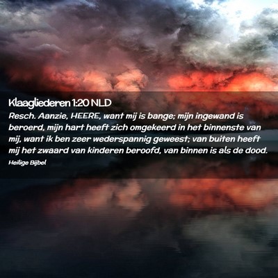 Picture 02 - Klaagliederen 1:20 NLD - Resch. Aanzie, HEERE, want mij is bange; mijn - Bible Verse Picture