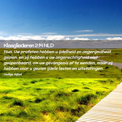 Picture 02 - Klaagliederen 2:14 NLD - Nun. Uw profeten hebben u ijdelheid en - Bible Verse Picture