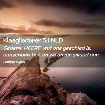 Picture 02 - Klaagliederen 5:1 NLD - Gedenk, HEERE, wat ons geschied is, aanschouw - Bible Verse Picture