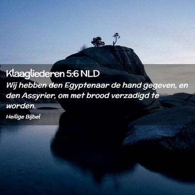 Picture 02 - Klaagliederen 5:6 NLD - Wij hebben den Egyptenaar de hand gegeven, en den - Bible Verse Picture