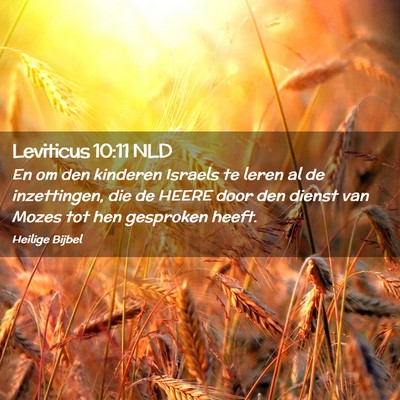 Picture 02 - Leviticus 10:11 NLD - En om den kinderen Israels te leren al de - Bible Verse Picture