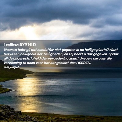 Picture 02 - Leviticus 10:17 NLD - Waarom hebt gij dat zondoffer niet gegeten in de - Bible Verse Picture