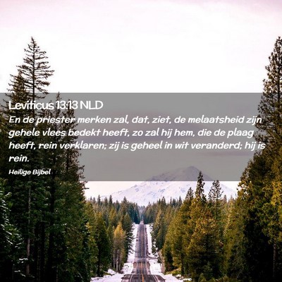 Picture 02 - Leviticus 13:13 NLD - En de priester merken zal, dat, ziet, de - Bible Verse Picture