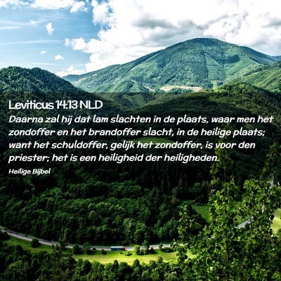 Picture 02 - Leviticus 14:13 NLD - Daarna zal hij dat lam slachten in de plaats, - Bible Verse Picture