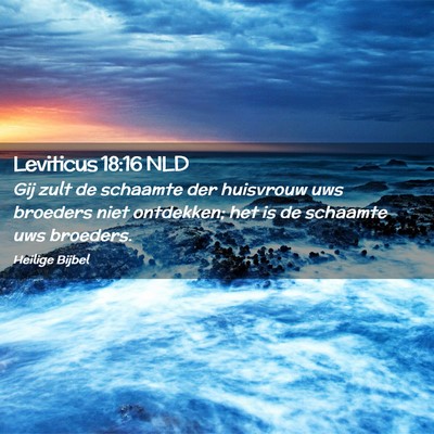 Picture 02 - Leviticus 18:16 NLD - Gij zult de schaamte der huisvrouw uws broeders - Bible Verse Picture