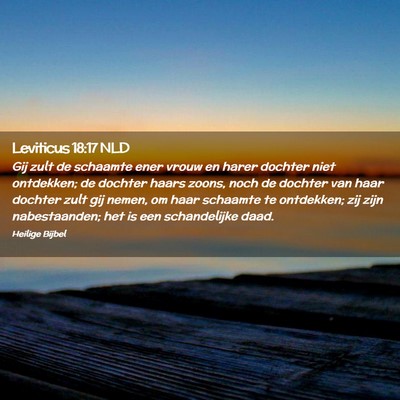 Picture 02 - Leviticus 18:17 NLD - Gij zult de schaamte ener vrouw en harer dochter - Bible Verse Picture
