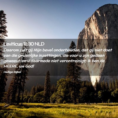 Picture 02 - Leviticus 18:30 NLD - Daarom zult gij Mijn bevel onderhouden, dat gij - Bible Verse Picture