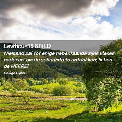 Picture 02 - Leviticus 18:6 NLD - Niemand zal tot enige nabestaande zijns vleses - Bible Verse Picture