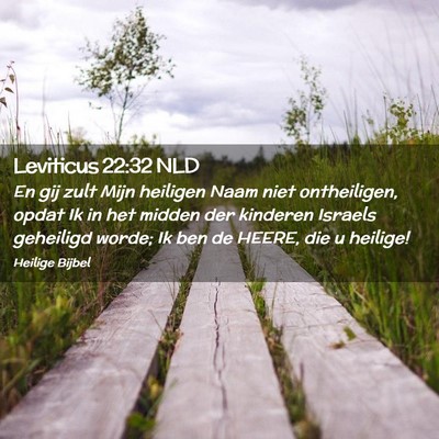 Picture 02 - Leviticus 22:32 NLD - En gij zult Mijn heiligen Naam niet ontheiligen, - Bible Verse Picture