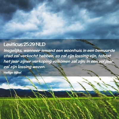 Picture 02 - Leviticus 25:29 NLD - Insgelijks, wanneer iemand een woonhuis in een - Bible Verse Picture
