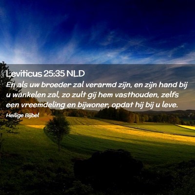 Picture 02 - Leviticus 25:35 NLD - En als uw broeder zal verarmd zijn, en zijn hand - Bible Verse Picture