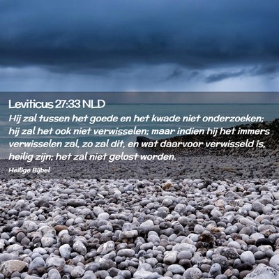 Picture 02 - Leviticus 27:33 NLD - Hij zal tussen het goede en het kwade niet - Bible Verse Picture