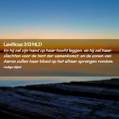 Picture 02 - Leviticus 3:13 NLD - En hij zal zijn hand op haar hoofd leggen, en hij - Bible Verse Picture