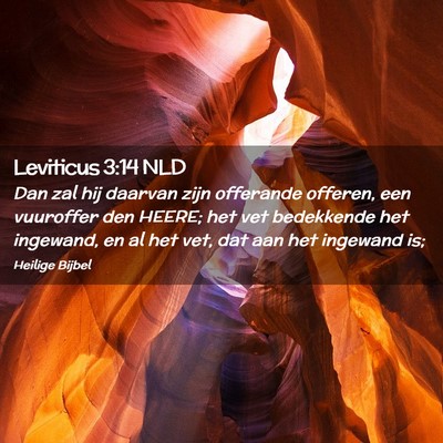 Picture 02 - Leviticus 3:14 NLD - Dan zal hij daarvan zijn offerande offeren, een - Bible Verse Picture