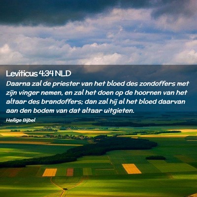 Picture 02 - Leviticus 4:34 NLD - Daarna zal de priester van het bloed des - Bible Verse Picture