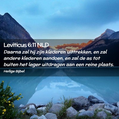 Picture 02 - Leviticus 6:11 NLD - Daarna zal hij zijn klederen uittrekken, en zal - Bible Verse Picture