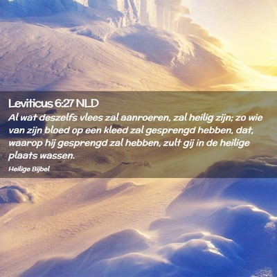 Picture 02 - Leviticus 6:27 NLD - Al wat deszelfs vlees zal aanroeren, zal heilig - Bible Verse Picture