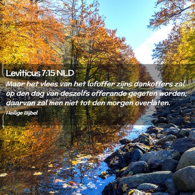Picture 02 - Leviticus 7:15 NLD - Maar het vlees van het lofoffer zijns dankoffers - Bible Verse Picture