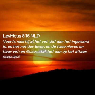 Picture 02 - Leviticus 8:16 NLD - Voorts nam hij al het vet, dat aan het ingewand - Bible Verse Picture