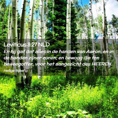 Picture 02 - Leviticus 8:27 NLD - En hij gaf dat alles in de handen van Aaron, en - Bible Verse Picture
