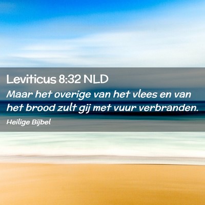 Picture 02 - Leviticus 8:32 NLD - Maar het overige van het vlees en van het brood - Bible Verse Picture