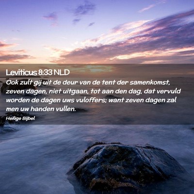 Picture 02 - Leviticus 8:33 NLD - Ook zult gij uit de deur van de tent der - Bible Verse Picture