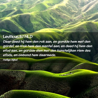 Picture 02 - Leviticus 8:7 NLD - Daar deed hij hem den rok aan, en gordde hem met - Bible Verse Picture