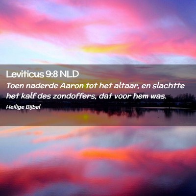 Picture 02 - Leviticus 9:8 NLD - Toen naderde Aaron tot het altaar, en slachtte - Bible Verse Picture