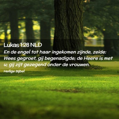 Picture 02 - Lukas 1:28 NLD - En de engel tot haar ingekomen zijnde, zeide: - Bible Verse Picture