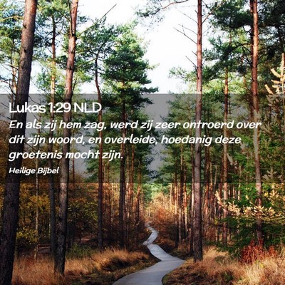 Picture 02 - Lukas 1:29 NLD - En als zij hem zag, werd zij zeer ontroerd over - Bible Verse Picture