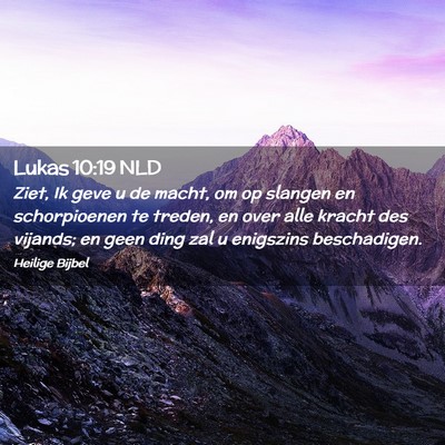 Picture 02 - Lukas 10:19 NLD - Ziet, Ik geve u de macht, om op slangen en - Bible Verse Picture