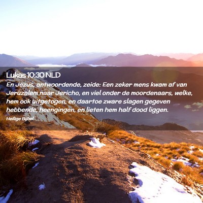 Picture 02 - Lukas 10:30 NLD - En Jezus, antwoordende, zeide: Een zeker mens - Bible Verse Picture
