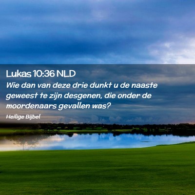 Picture 02 - Lukas 10:36 NLD - Wie dan van deze drie dunkt u de naaste geweest - Bible Verse Picture