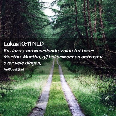 Picture 02 - Lukas 10:41 NLD - En Jezus, antwoordende, zeide tot haar: Martha, - Bible Verse Picture