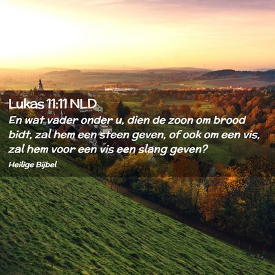 Picture 02 - Lukas 11:11 NLD - En wat vader onder u, dien de zoon om brood bidt, - Bible Verse Picture