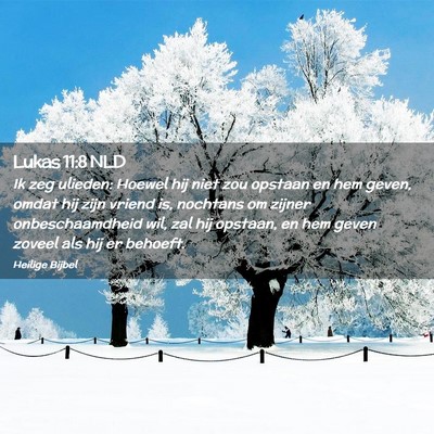 Picture 02 - Lukas 11:8 NLD - Ik zeg ulieden: Hoewel hij niet zou opstaan en - Bible Verse Picture