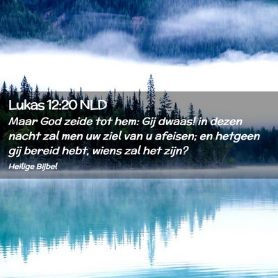Picture 02 - Lukas 12:20 NLD - Maar God zeide tot hem: Gij dwaas! in dezen nacht - Bible Verse Picture