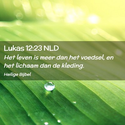 Picture 02 - Lukas 12:23 NLD - Het leven is meer dan het voedsel, en het lichaam - Bible Verse Picture