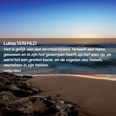 Picture 02 - Lukas 13:19 NLD - Het is gelijk aan een mostaardzaad, hetwelk een - Bible Verse Picture