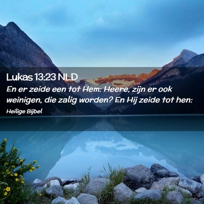 Picture 02 - Lukas 13:23 NLD - En er zeide een tot Hem: Heere, zijn er ook - Bible Verse Picture