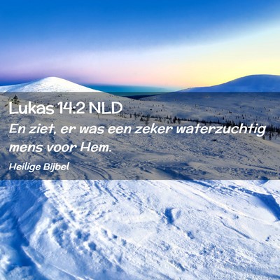 Picture 02 - Lukas 14:2 NLD - En ziet, er was een zeker waterzuchtig mens voor - Bible Verse Picture