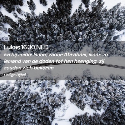 Picture 02 - Lukas 16:30 NLD - En hij zeide: Neen, vader Abraham, maar zo iemand - Bible Verse Picture