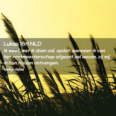 Picture 02 - Lukas 16:4 NLD - Ik weet, wat ik doen zal, opdat, wanneer ik van - Bible Verse Picture